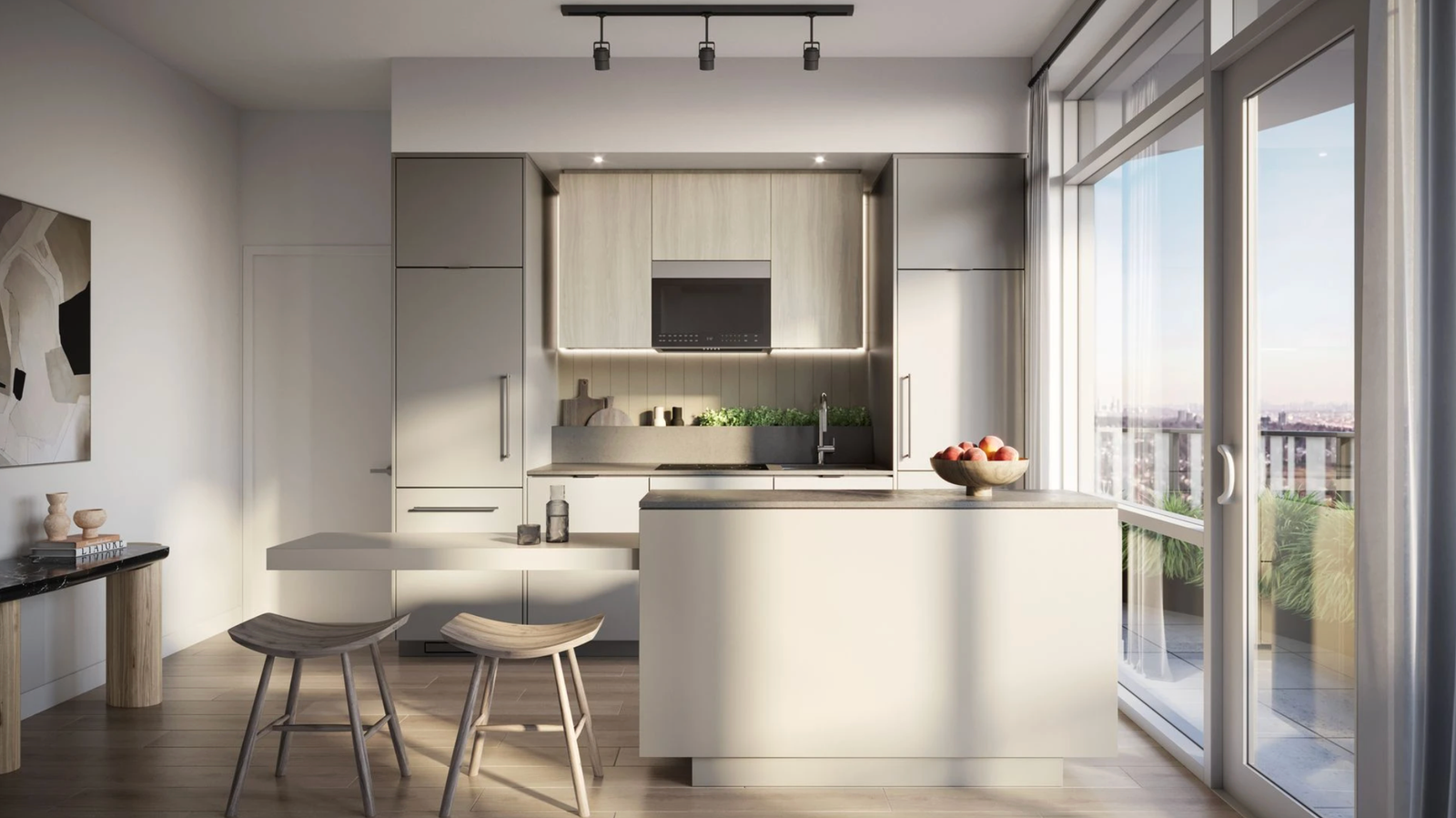 Chef's kitchen with integrated appliances